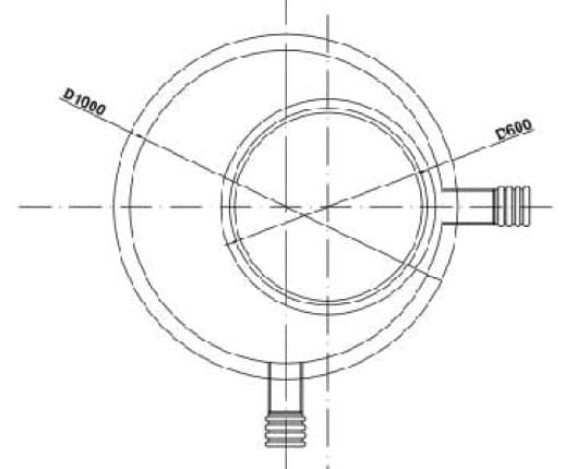 Поворотный колодец для канализации
