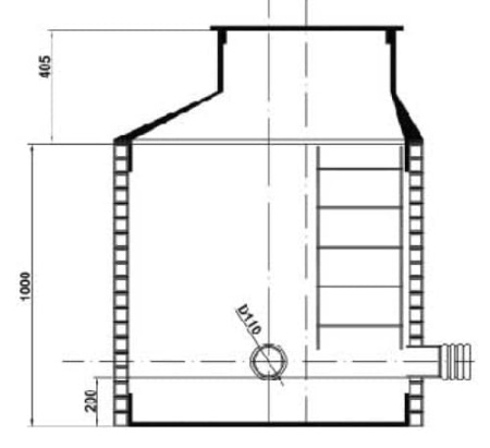Поворотный колодец для канализации